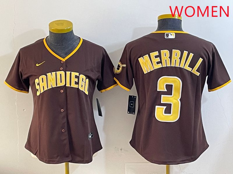 Women San Diego Padres #3 Merrill Brown Game 2025 Nike MLB Jersey style 9